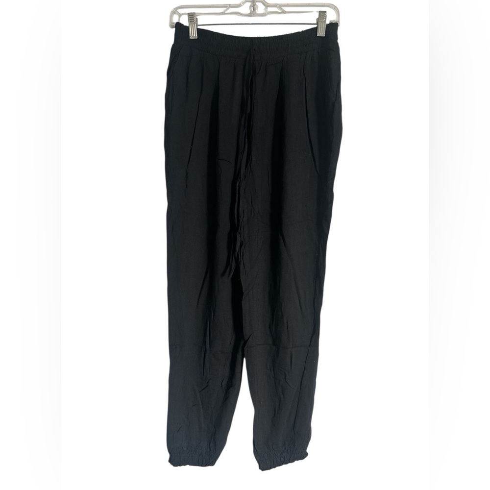 hanger Black Elastic Waist Elastic Ankle Sheer Pants - Picture 2 of 5